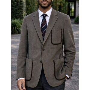 GUCCI Brown Canvas Suede Blazer Jacket owner NBA Devin Harris Dallas Mavericks
